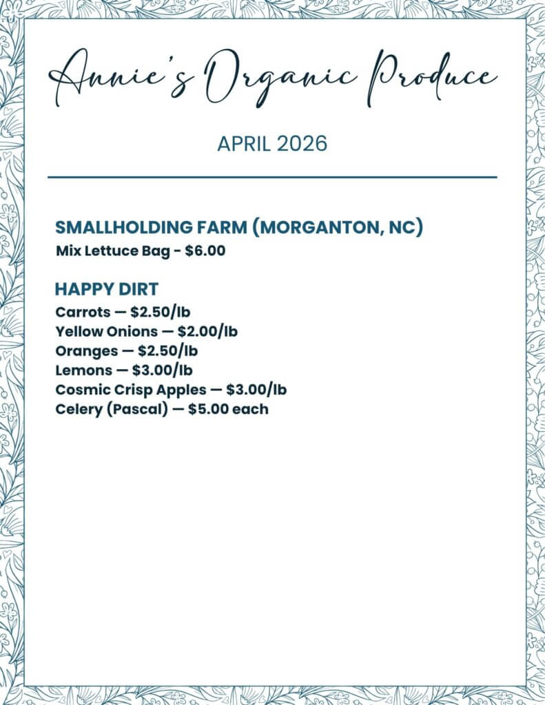 organic produce for sale in Black Mountain, North Carolina